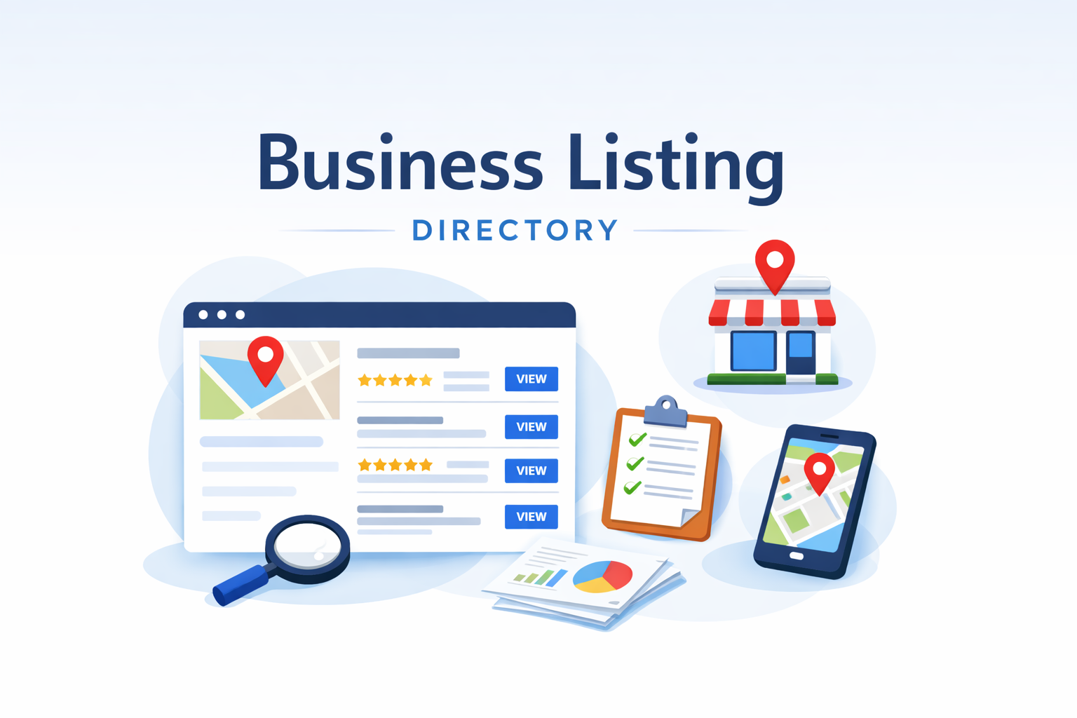 Business directory and listings interface