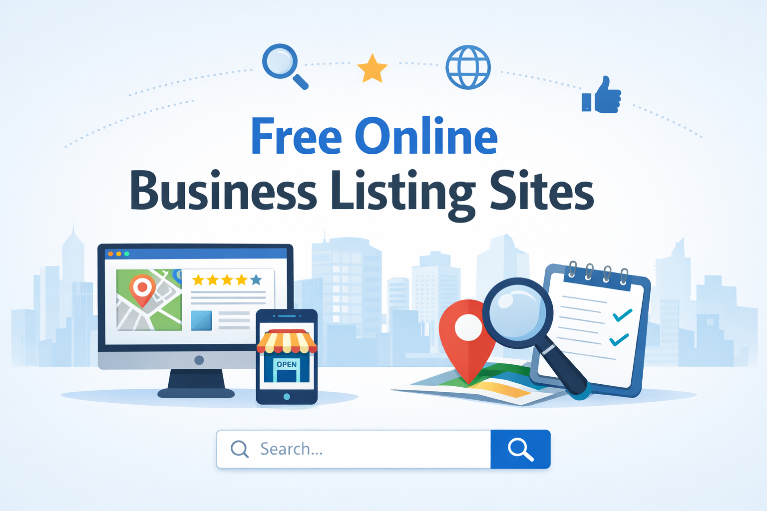 Free business listing services illustration